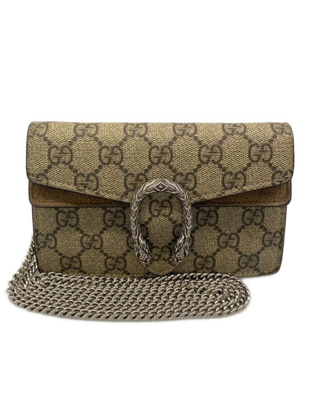 Gucci Shoulder Bag Dionysus GG Supreme Mini Chain Beige Brown